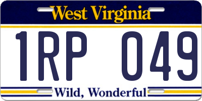 WV license plate 1RP049