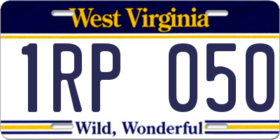 WV license plate 1RP050