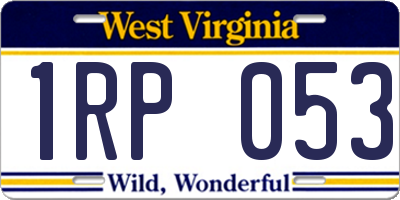 WV license plate 1RP053