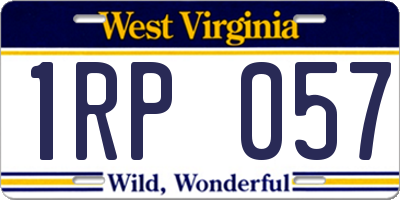 WV license plate 1RP057