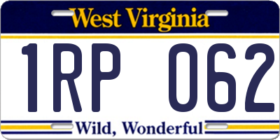WV license plate 1RP062