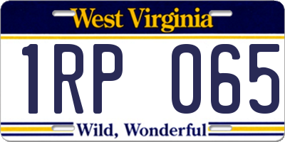WV license plate 1RP065