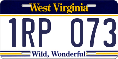 WV license plate 1RP073