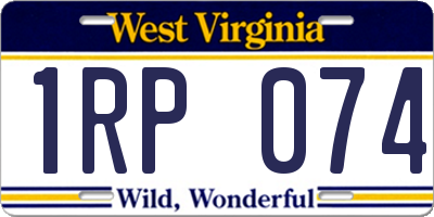 WV license plate 1RP074
