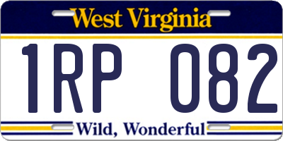 WV license plate 1RP082