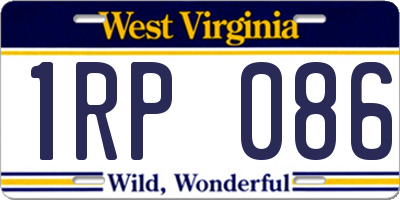 WV license plate 1RP086