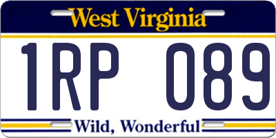 WV license plate 1RP089