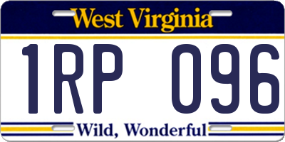 WV license plate 1RP096