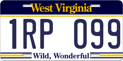 WV license plate 1RP099