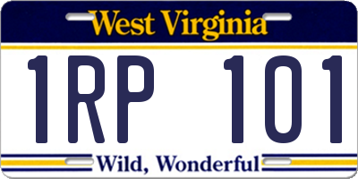 WV license plate 1RP101