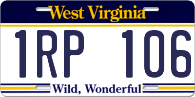 WV license plate 1RP106