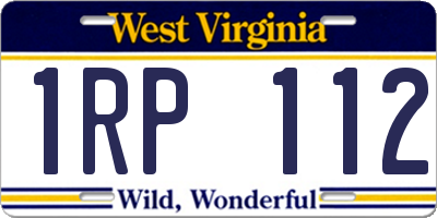 WV license plate 1RP112