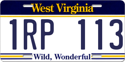 WV license plate 1RP113