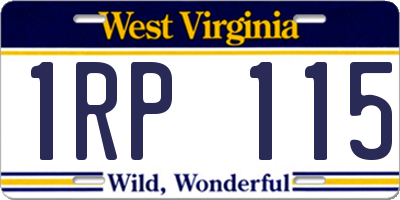 WV license plate 1RP115