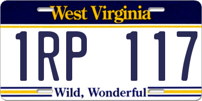 WV license plate 1RP117