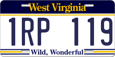 WV license plate 1RP119