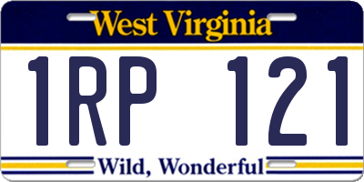 WV license plate 1RP121