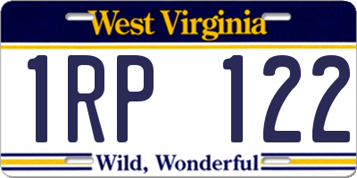 WV license plate 1RP122