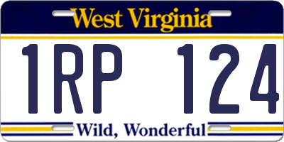 WV license plate 1RP124