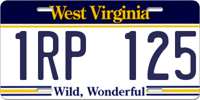 WV license plate 1RP125