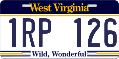 WV license plate 1RP126