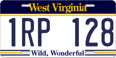 WV license plate 1RP128