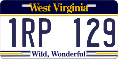 WV license plate 1RP129