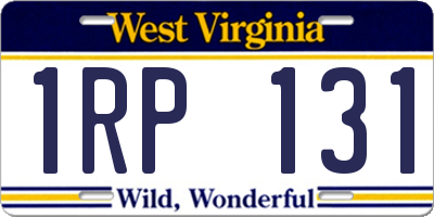 WV license plate 1RP131