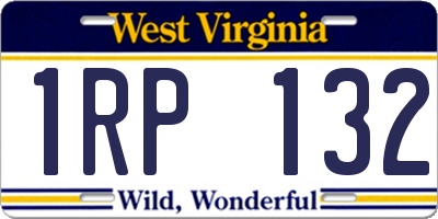 WV license plate 1RP132