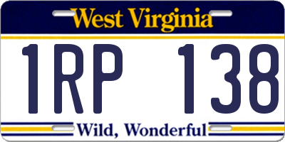 WV license plate 1RP138