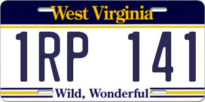 WV license plate 1RP141