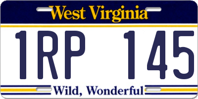 WV license plate 1RP145