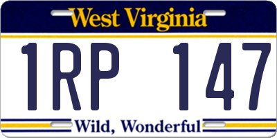 WV license plate 1RP147