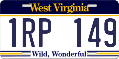 WV license plate 1RP149