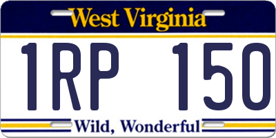 WV license plate 1RP150