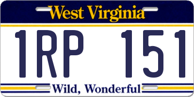 WV license plate 1RP151