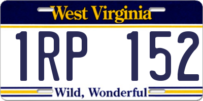 WV license plate 1RP152