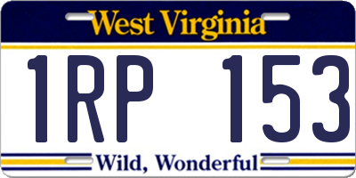 WV license plate 1RP153