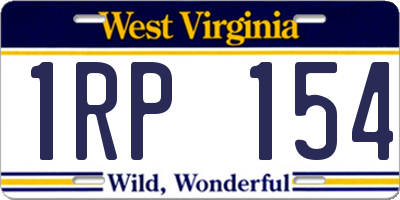 WV license plate 1RP154