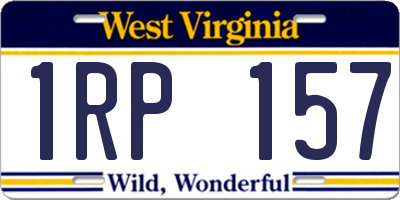 WV license plate 1RP157