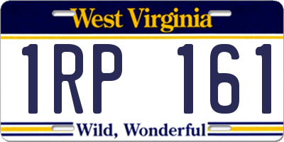 WV license plate 1RP161