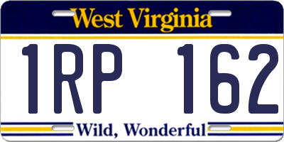 WV license plate 1RP162