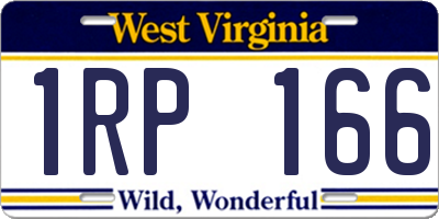 WV license plate 1RP166