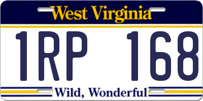WV license plate 1RP168