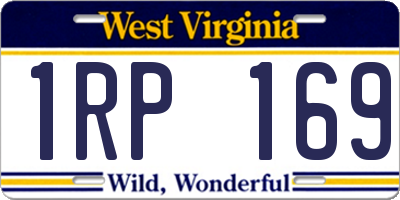 WV license plate 1RP169