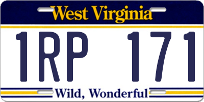 WV license plate 1RP171