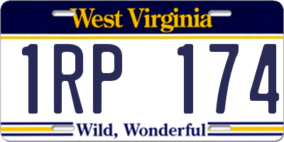 WV license plate 1RP174