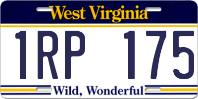 WV license plate 1RP175