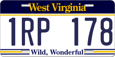 WV license plate 1RP178