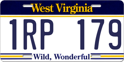 WV license plate 1RP179